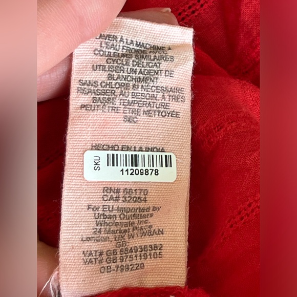 Free People Oberoi Red Boho Top size S - Picture 13 of 16
